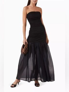 NEW STAUD liya sleeveless dress in black/navy